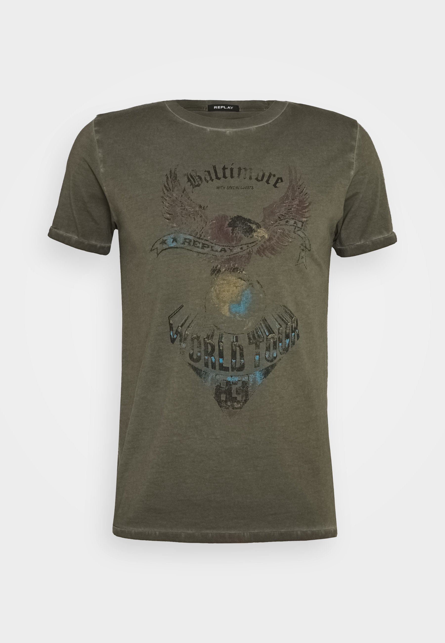 Replay T-shirt print - military/olijfgroen - Zalando.be