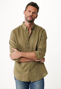 Mexx Basic Linen Shirt - Camicia - mid green