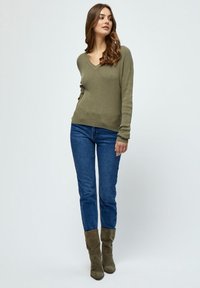 Desires DEGEISHA RIB V-PULLOVER - Maglione - mermaid green