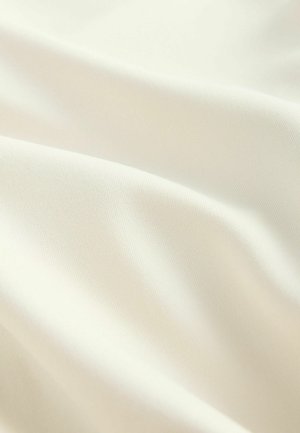 Light cream fabric with a smooth texture, featuring subtle waves and fine weave details. The surface is clean and consistent throughout.