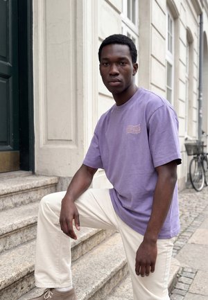 Dropsize, MIRRORED LOGO - T-Shirt print - blue granite