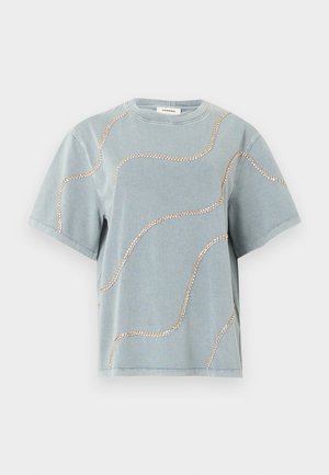 TEE SHIRT VAGUE STRASS - T-shirt imprimé - gris
