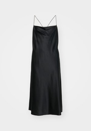 DRAPED SLIP DRESS - Cocktail dress / Party dress - black