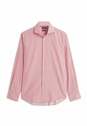 Tommy Hilfiger, TOMMY HILFIGER NEW YORK LABEL SLIM FIT FLEX COLLAR SHIRT - Camisa - medium red white