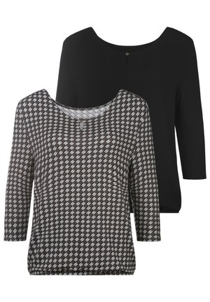 2 PACK - Longsleeve - taupe  schwarz