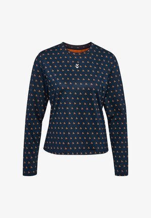 Hummel, HUMMEL HMLFAST W T-SHIRT L/S - Longsleeve - dress blues dusty orange