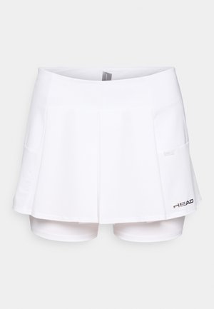 Gonna da tennis bianca con pantaloni incorporati, realizzata in un tessuto a rete testurizzato, design plissettato e un piccolo logo sul lato destro.