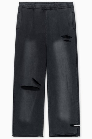 FAVELA KNEE SLIT JOGGER - Jogginghose - black