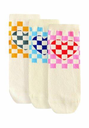 3 PACK  - Strumpor - bright checkerboard heart
