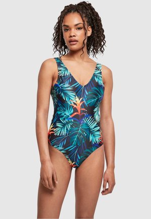 Urban Classics LADIES HIGH LEG PATTERN SWIMSUIT - Badedrakt - vriesea black