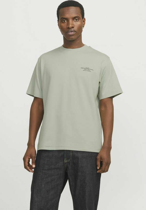 JPRBLACHAD BRANDING CREW NECK TEE - Print T-shirt - aqua gray