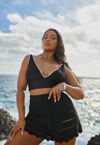 Yours Clothing POINTELLE - Uimashortsit - black