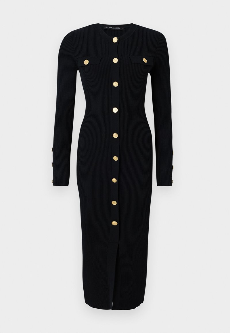 karl lagerfeld black dress with gold buttons Chanel By Karl Lagerfeld Button-Embellished Little Black Dress, FW 1990-1991 For Sale at 1stDibs