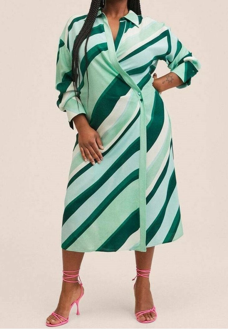 Mango Shirt dress - green - (Pre-owned) - Zalando.ie Mango Shirt dress - green - (Pre-owned) - Zalando.ie