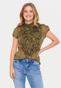 Saint Tropez - LILJA CRINKLE - Hemdbluse - army green Thumbnail-Bild 1