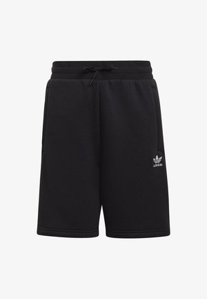 Short noir Adidas avec taille élastique, cordon de serrage, poches latérales et petit logo blanc Adidas sur la cuisse gauche.