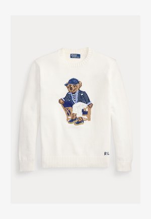 Polo Ralph Lauren, POLO BEAR COTTON SWEATER - Pulóver - deckwash white