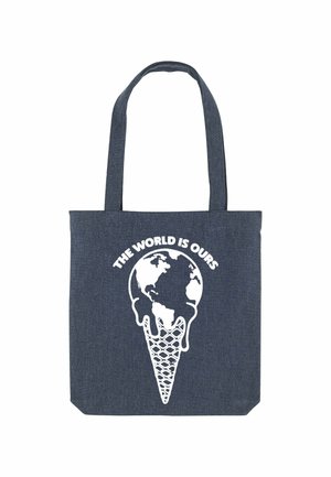 THE WORLD IS OURS PRINT - Cabas - blue
