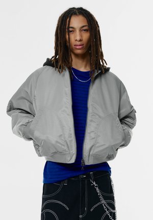 PULL&BEAR COMBINED HOODED - Geacă bomber - grey