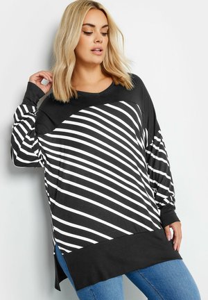 Yours Clothing STRIPED - Longsleeve - black