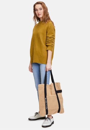 CARTOON MIT AUFDRUCK - Shopping Bag - beige/ schwarz