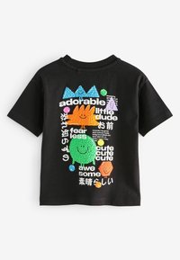 Next BACK SHORT SLEEVE - Triko s potiskem - black