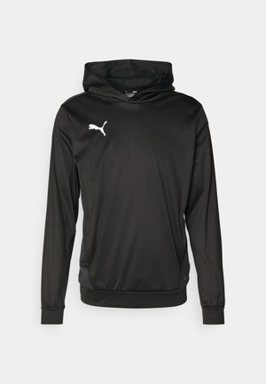 Puma TEAMGOAL TRAINING HOODY - Long sleeved top - black/white/flat dark gray