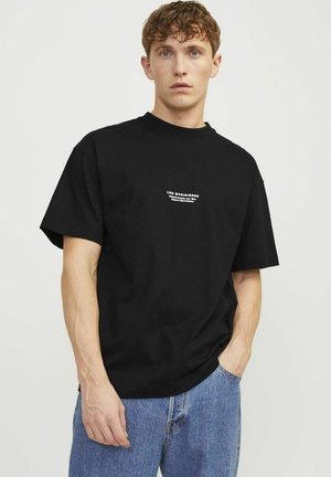 Jack & Jones RUNDHALS  - T-shirt z nadrukiem - black