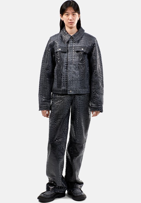 Leather jacket - dunkelgrau4