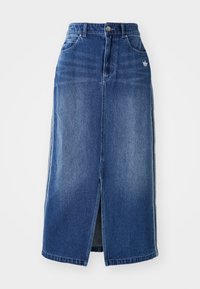 LONG - Jeansrock - blue denim
