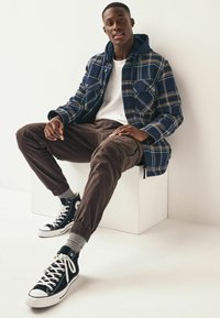 Next BORG LINED CHECK - Mezisezónní bunda  - navy blue