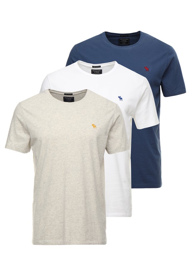 3 PACK - T-Shirt basic - blue/white/grey