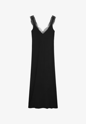Massimo Dutti, FLOWING LINGERIE MIDI DRESS - Chemise de nuit / Nuisette - black