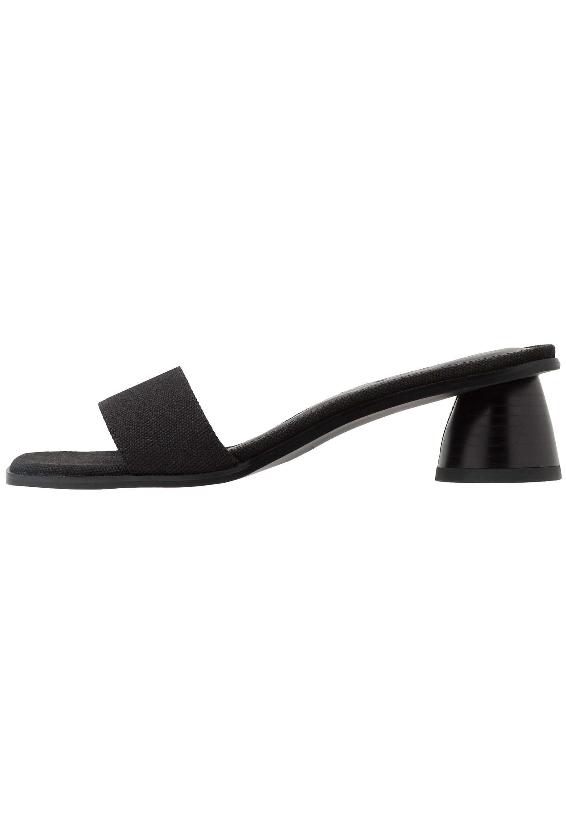black heeled mules uk