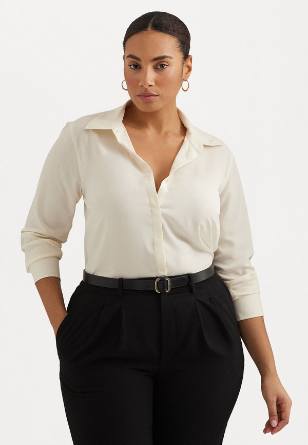 CREPE SHIRT - Button-down blouse - mascarpone cream