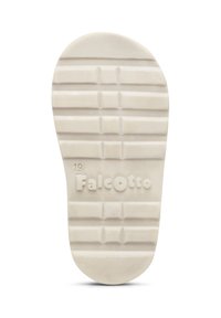 Beżowa gumowa podeszwa buta z teksturowanym wzorem, z wytłoczonym logo „FalcOtto” oraz rozmiarem „19” na dole.