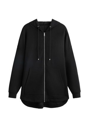 OYSHO SOFT TOUCH OVERSIZED - Sweatjacke - black