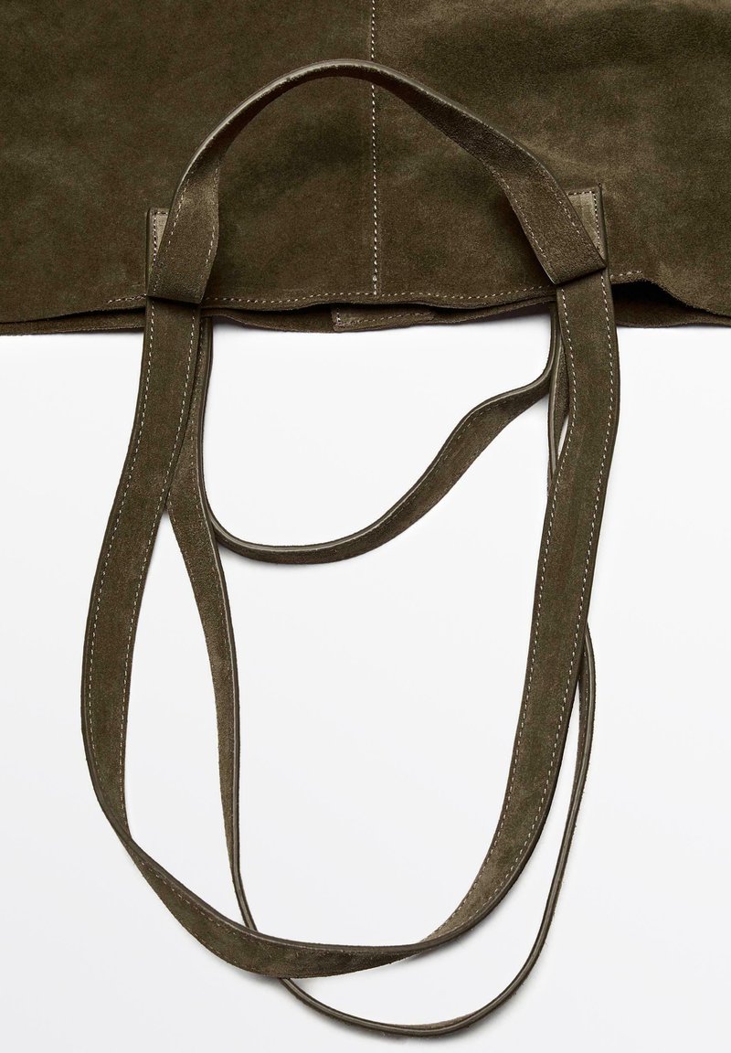 Massimo Dutti SPLIT SHOPPER Tote bag mottled dark green