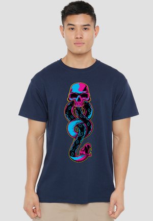 Cotton Soul, HARRY POTTER DEATH EATERS DARK MARK - Print T-shirt - dark blue