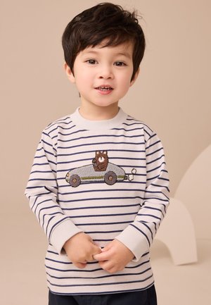 Next, REGULAR FIT - LONG SLEEVE - T-shirt à manches longues - white/blue stripe bear car