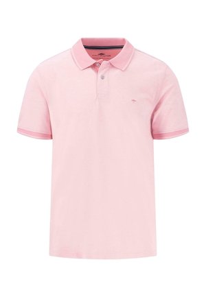 Tricou polo roz deschis, din bumbac. Dispune de un guler clasic, o deschidere cu două butoane, mâneci scurte și un mic logo pe piept.