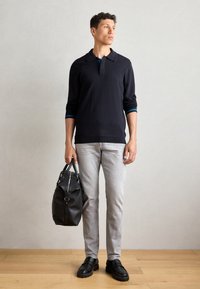 Scotch & Soda LONG SLEEVE POLO - Strickpullover - anthracite