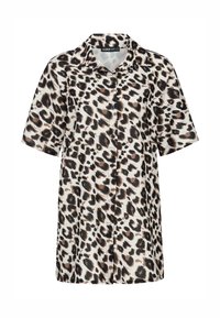 Camicia a maniche corte con stampa leopardata, caratterizzata da un colletto e chiusura con bottoni. Realizzata in tessuto morbido con una consistenza leggera e ariosa.
