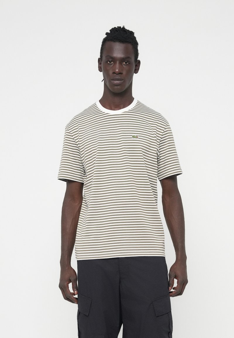Lacoste Marškinėliai su spaudiniu - white/olive