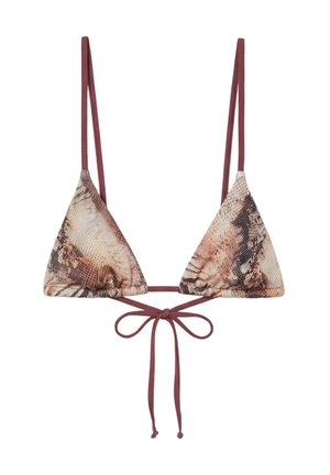 PULL&BEAR, ANIMAL PRINT - BIKINI TOP - Haut de bikini - brown