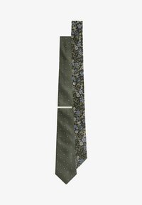 Unselected, forest green floral polka dot