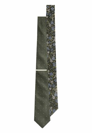 TEXTURED WITH 2 PACK REGULAR - Kravata - forest green floral polka dot