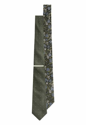 TEXTURED WITH 2 PACK - Krawatte - forest green floral polka dot