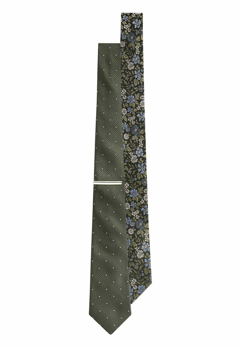 Next TEXTURED WITH 2 PACK REGULAR - Cravată - forest green floral polka dot