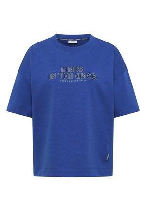 Cecil, KURZARM SWEATSHIRT MIT EMBROIDERY - Camiseta estampada - deep river blue